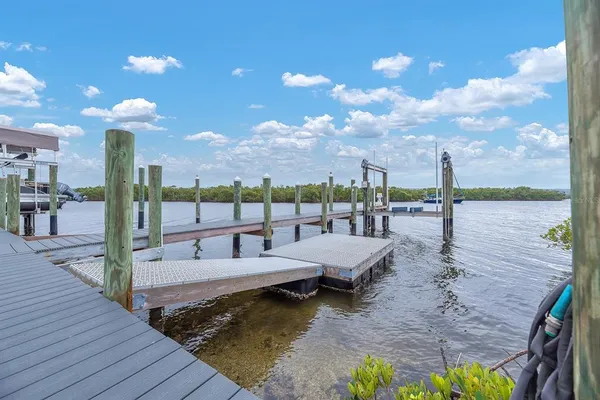 a view of a balcony with a potted plant
