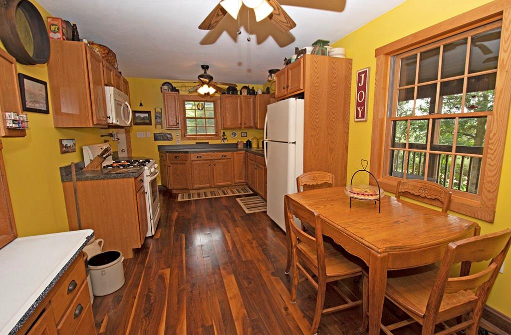 361 Tomlinson Run Church Road Georgetown, PA 15043 - Photo 3 of 25 Bright Country Kitchen w/Walnut Flooring & Oak Cabinets.