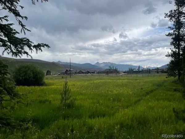 a view of a green field with lots of bushes
