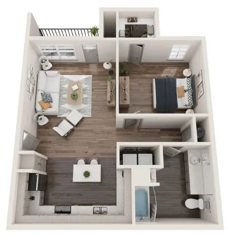 a upper view of a house with entryway