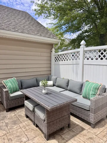a outdoor living space with furniture