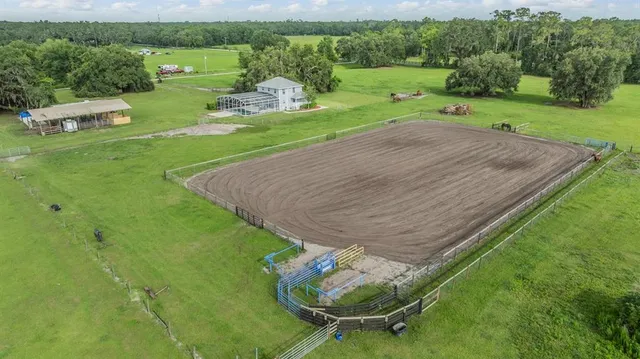 a view of a lake in middle of the town