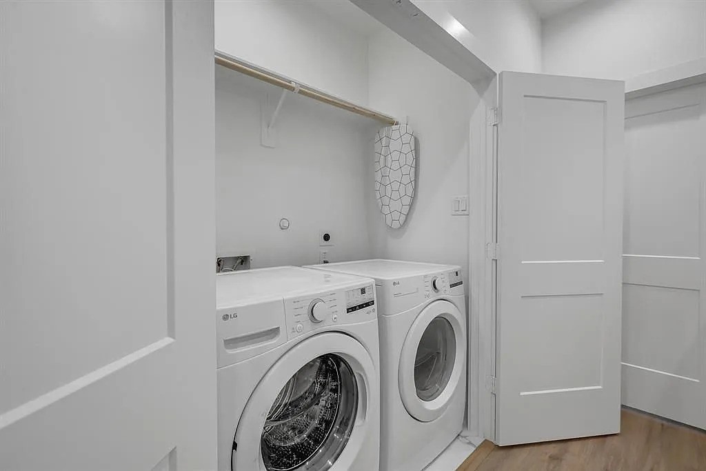 6814 Burkett Street, Unit B Houston, TX 77021 - Photo 20 of 22 a view of storage and utility room with washer and dryer