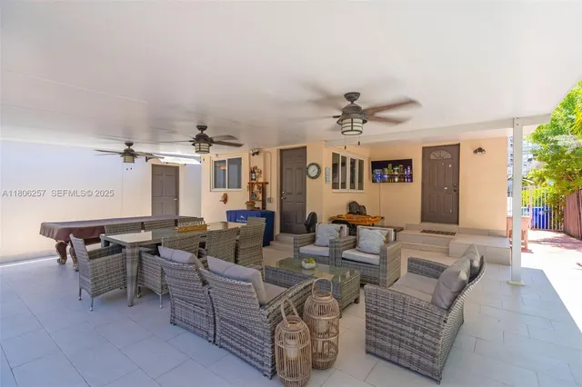 a living room with furniture