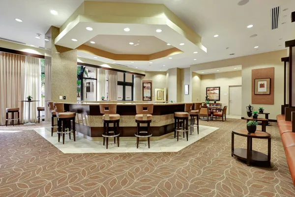 a view of a dining area with furniture