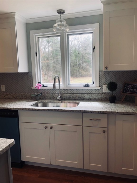 123 Lapham Farm Road Burrillville, RI 02859 - Photo 9 of 40 Large, deep kitchen sink with sprayer faucet over looking your private backyard of nearly 2 acres
