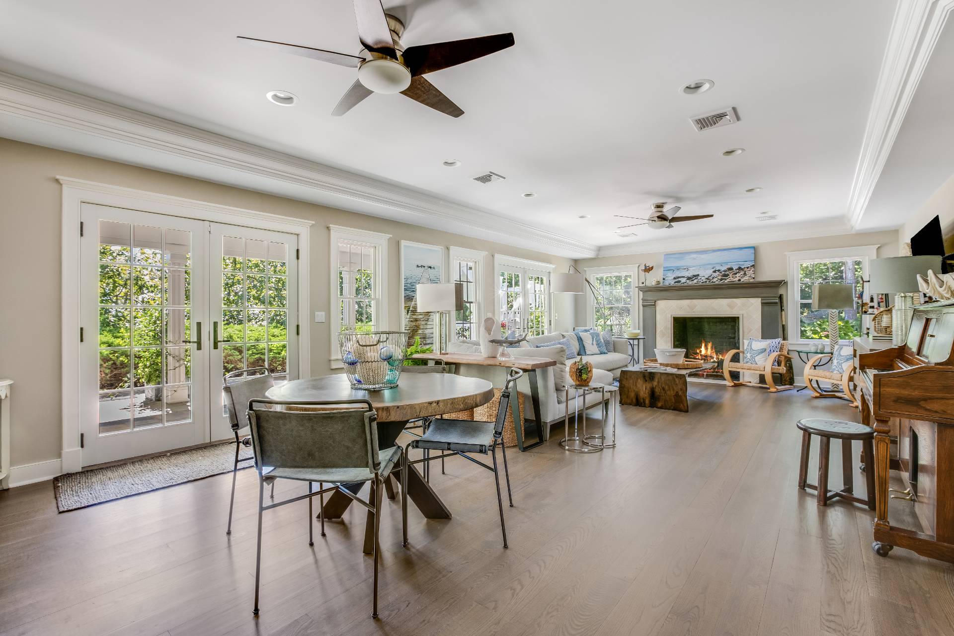 21 Tara Road Montauk, NY 11954 - Photo 19 of 37 a living room with furniture and a fireplace