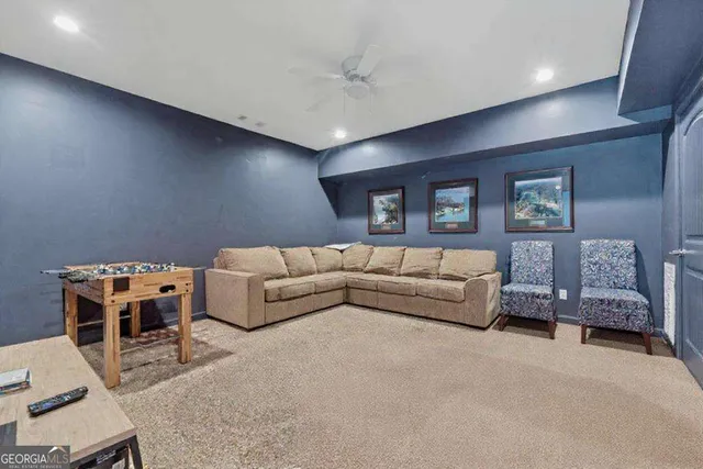 a living room with furniture and a couch