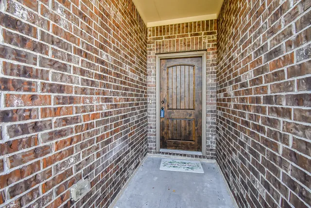 a view of wooden balcony