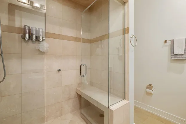a bathroom with a shower