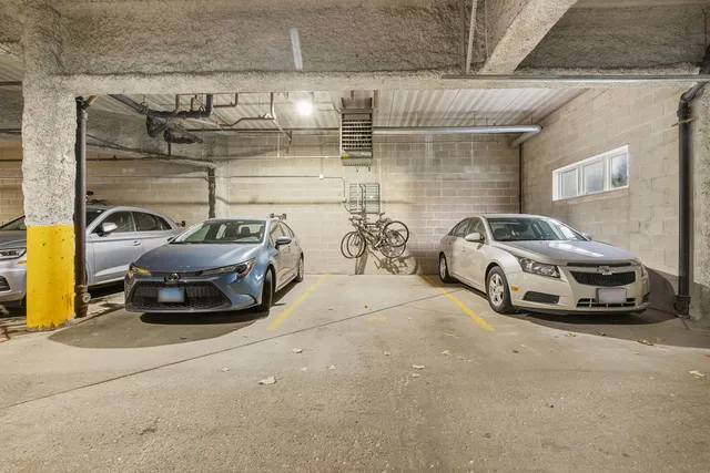 a car parked in front of a building