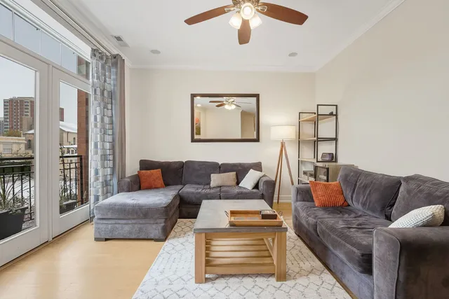 a living room with furniture and a couch