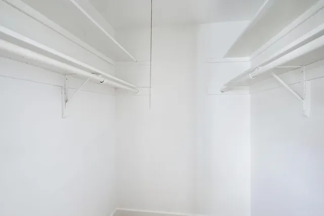 a view of small space with racks on the wall