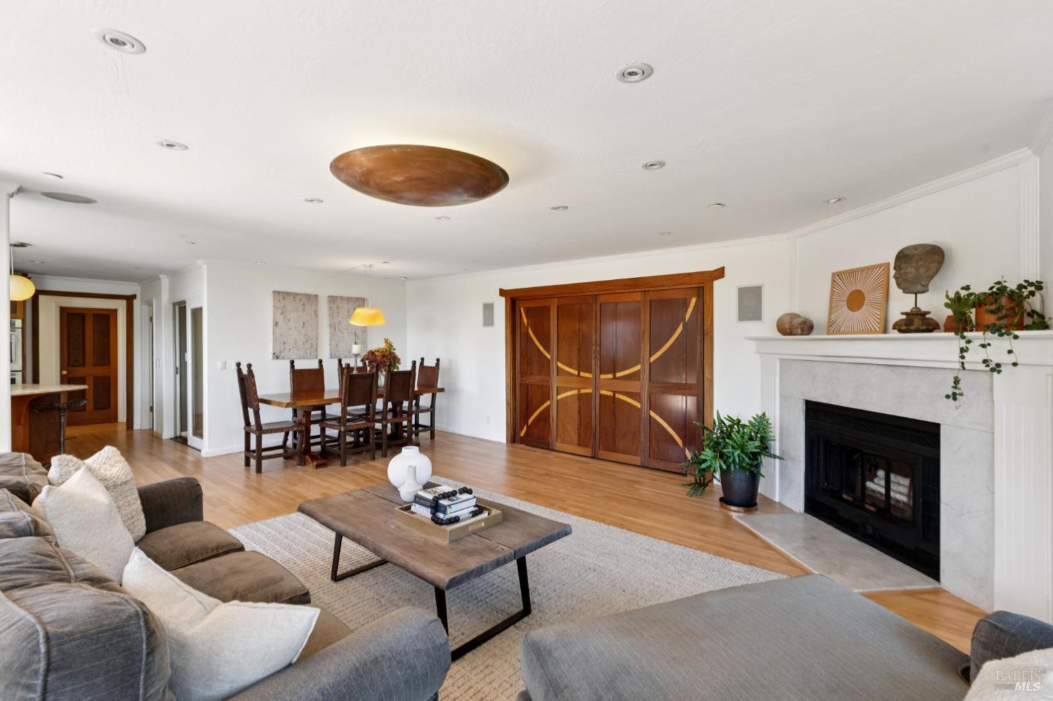 222 Marguerite Avenue Mill Valley, CA 94941 - Photo 11 of 59 a living room with furniture and a fireplace