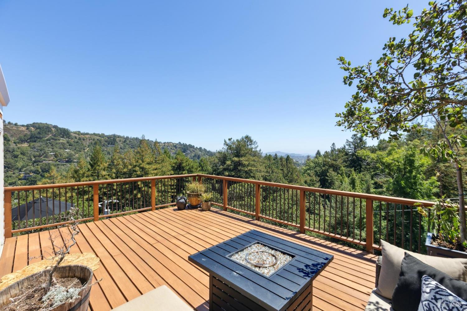222 Marguerite Avenue Mill Valley, CA 94941 - Photo 25 of 59 a view of a balcony with wooden floor and fence