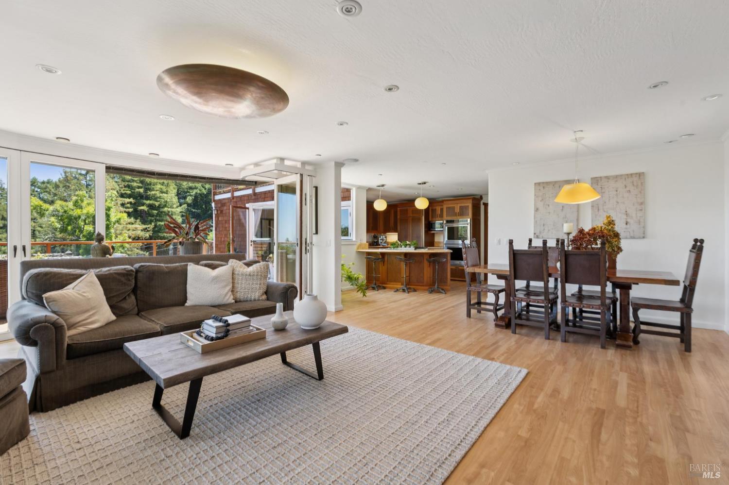 222 Marguerite Avenue Mill Valley, CA 94941 - Photo 6 of 59 a living room with furniture and a wooden floor