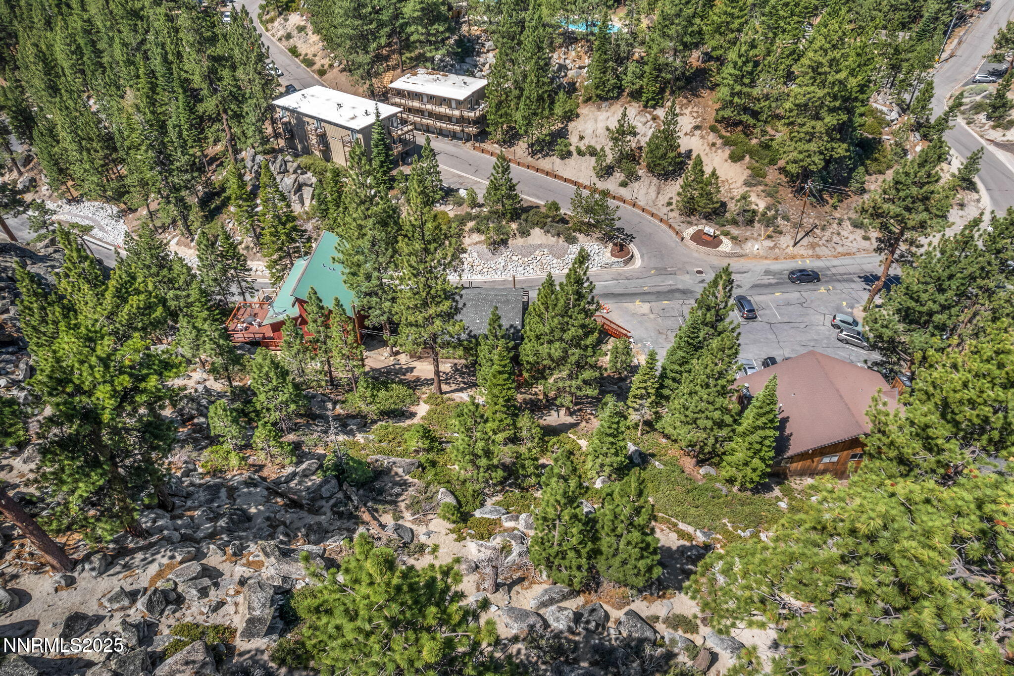 189 Tramway Drive Stateline, NV 89449 - Photo 8 of 14 an aerial view of residential house with outdoor space and trees all around