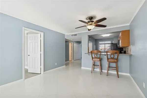 a view of a livingroom and a dining room