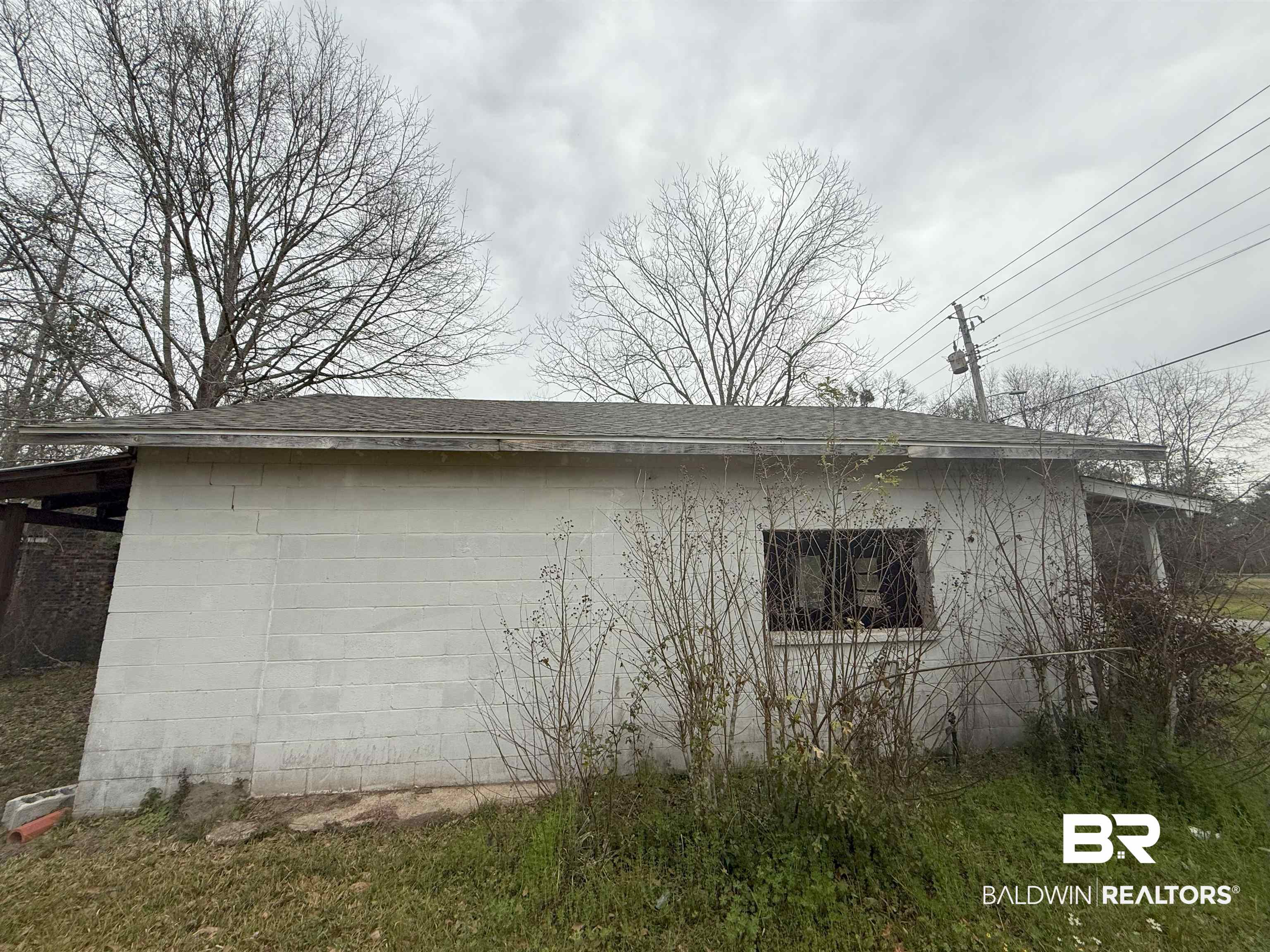1166 Military Rd Mount Mount Vernon, AL 36560 - Photo 8 of 9 View of side of home featuring concrete block siding and a shingled roof