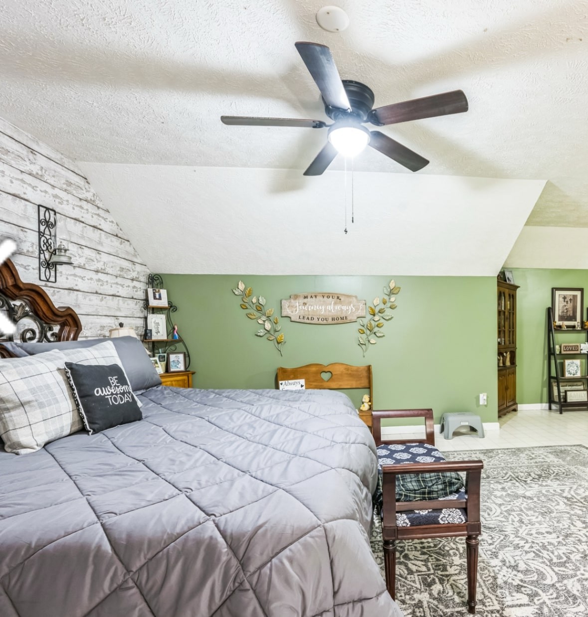 5312 West Trimble Road Milton, TN 37118 - Photo 30 of 42 a bedroom with a bed and a chandelier