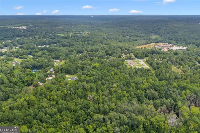 a view of a pathway with a garden