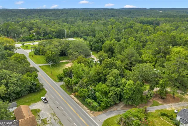 a view of a garden with a lake