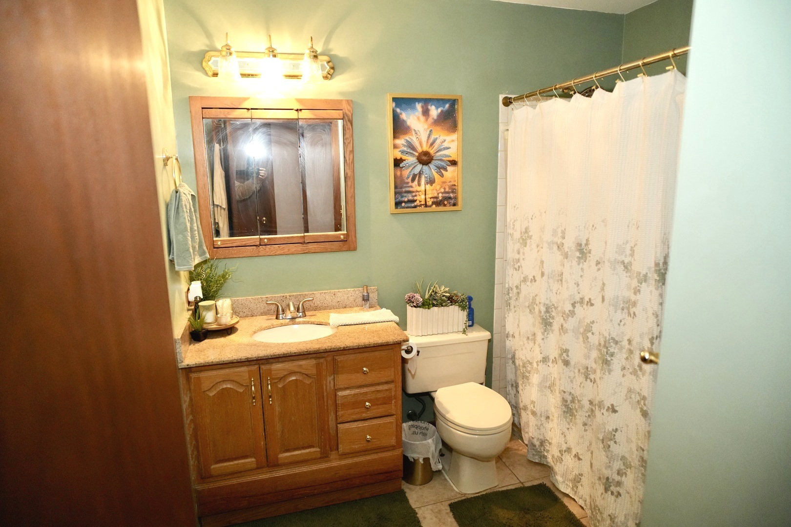 512 Shenandoah Trail Elgin, IL 60123 - Photo 10 of 20 a bathroom with a granite countertop toilet sink and mirror