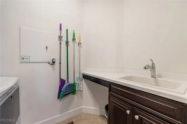 a car is parked in a garage