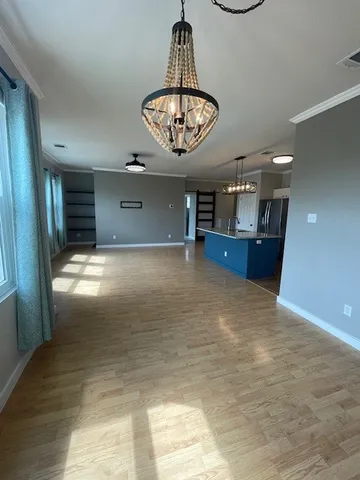 an empty room with a space