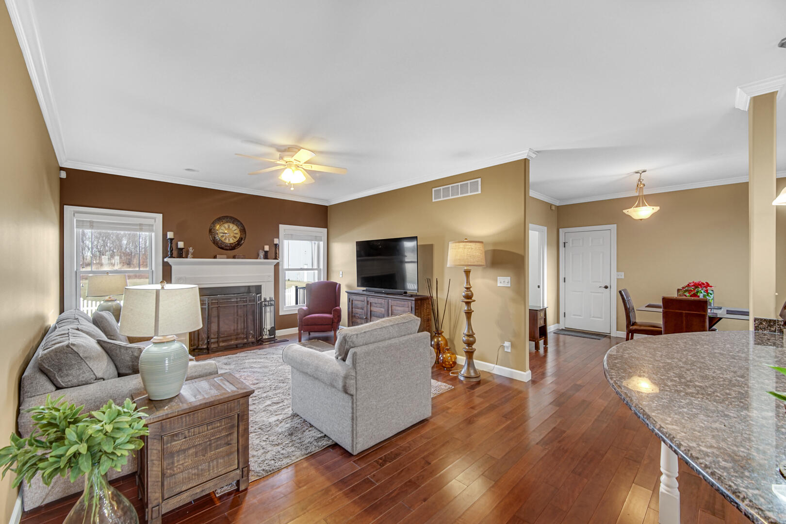 491 West Division Road Valparaiso, IN 46385 - Photo 14 of 38 a living room with furniture and a fireplace