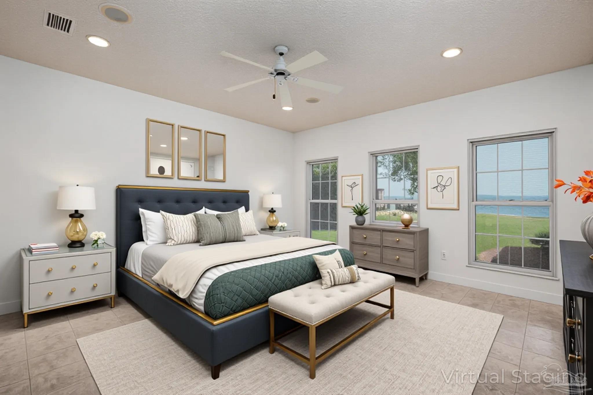 5450 North Shore Road Pensacola, FL 32507 - Photo 33 of 62 a bedroom with a large bed and a window