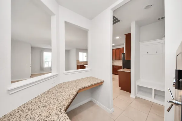 an empty room with a window