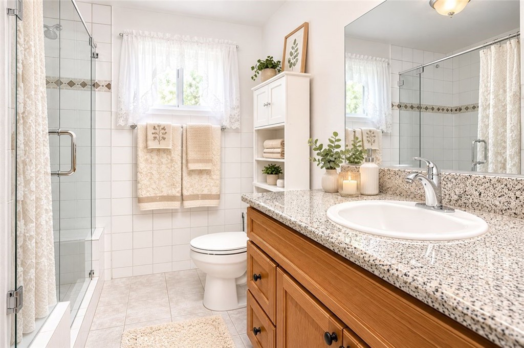 2030 Wayside Street Compton, CA 90222 - Photo 6 of 25 This image has been digitally enhanced to illiterate how the look and feel of the bathroom can change with a new paint.