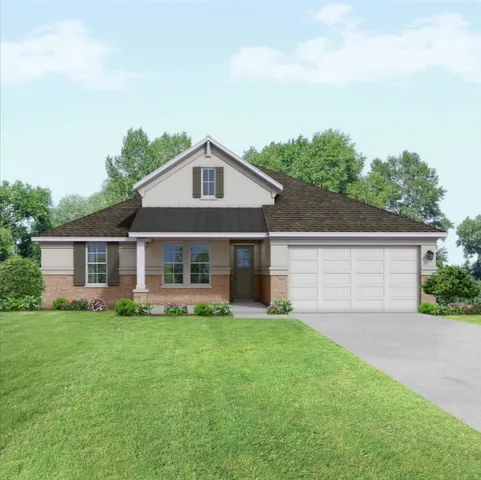 front view of a house with a yard