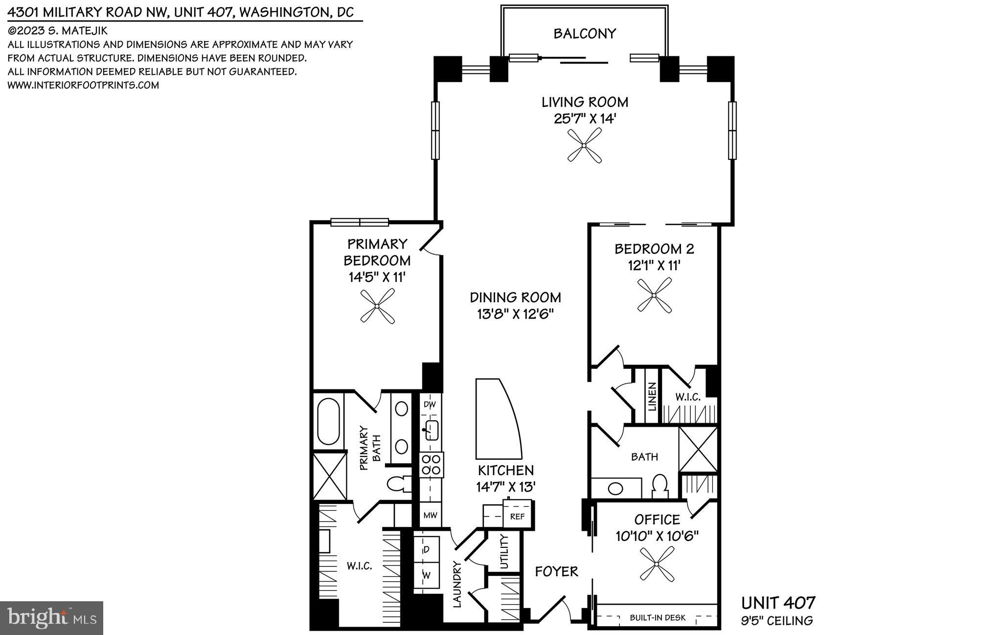 4301 Military Road Northwest, Unit 407 Washington, DC 20015 - Photo 43 of 44 Floor Plan (1,711 sq ft According to Builder)
