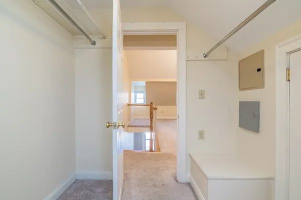 a view of a bathroom with a shower