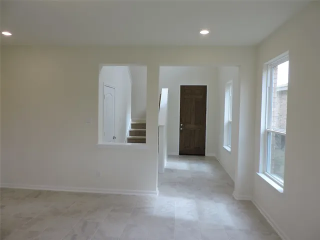 an empty room with closet