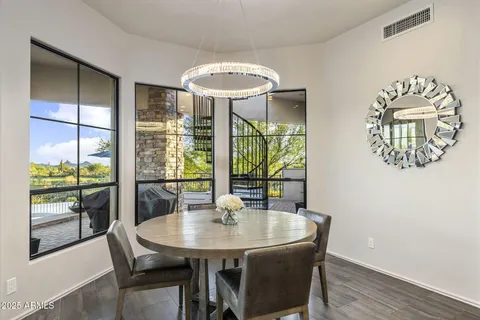 a view of a city with mountains in the background