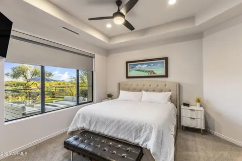 a view of a city with mountains in the background