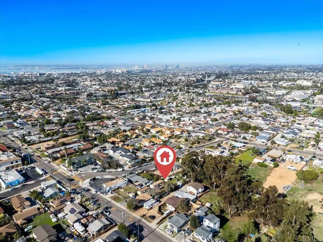 an aerial view of a city
