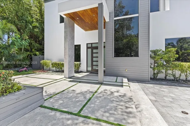 a view of a entryway door front of house