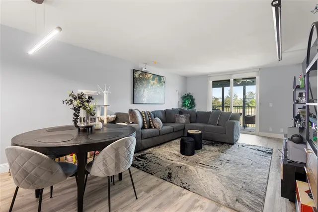 a living room with furniture or couch and a potted plant