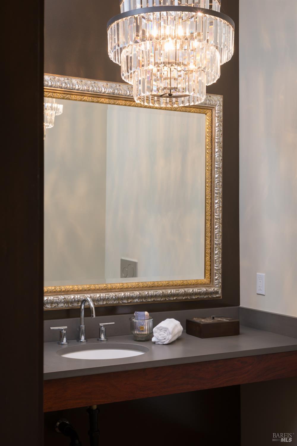 3525 Wood Valley Road Sonoma, CA 95476 - Photo 22 of 39 a bathroom with a sink and a mirror