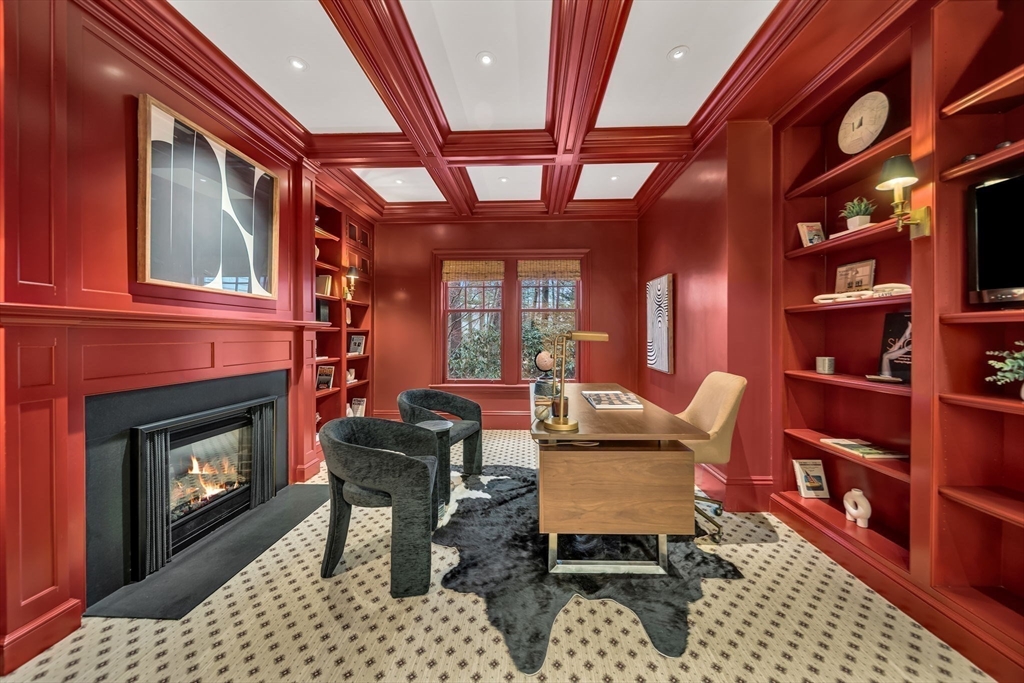 121 Livingston Road Wellesley, MA 02482 - Photo 17 of 38 a living room with furniture and a fireplace