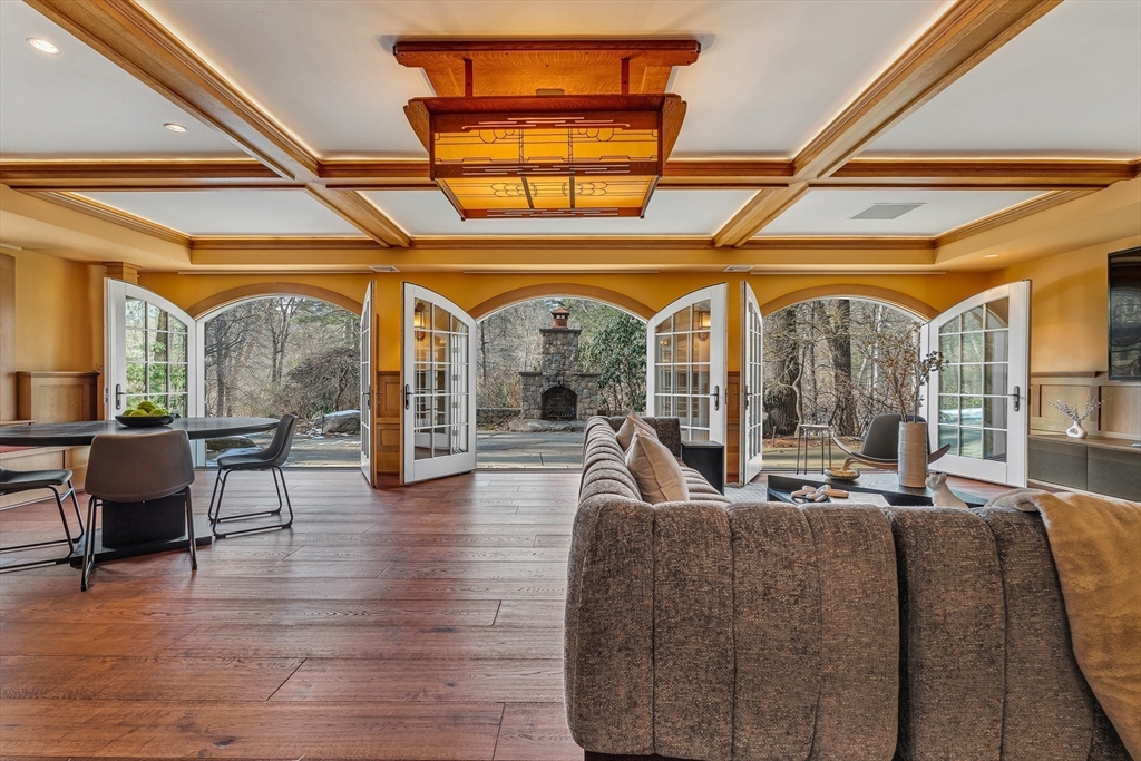 121 Livingston Road Wellesley, MA 02482 - Photo 30 of 38 a living room with fireplace furniture and a large window