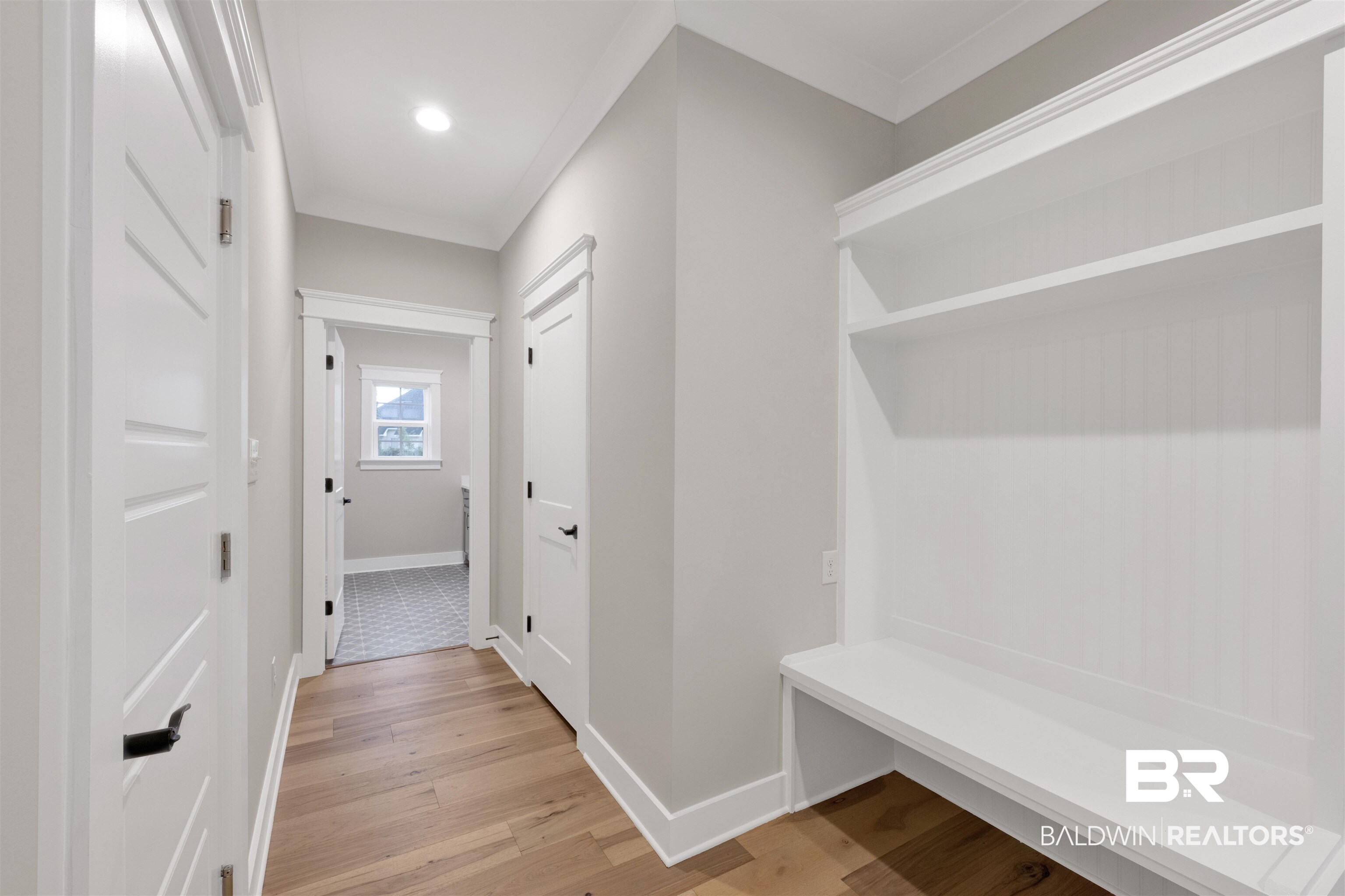 27382 Patch Pl Loop Daphne, AL 36526 - Photo 17 of 31 Mudroom with light wood-style floors, ornamental molding, and recessed lighting