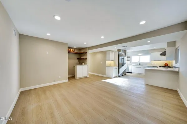 an empty room with windows