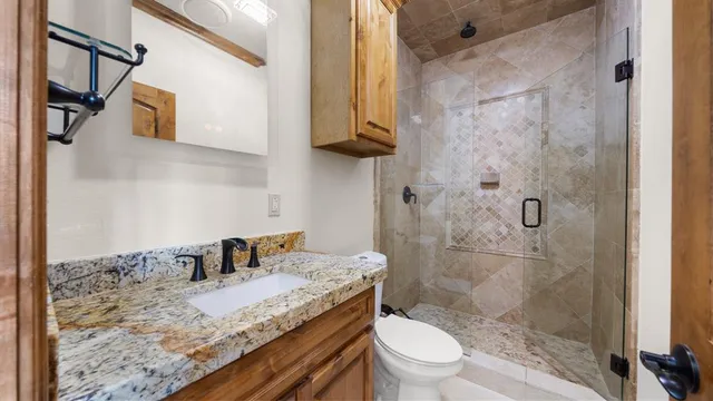 a building with outdoor seating