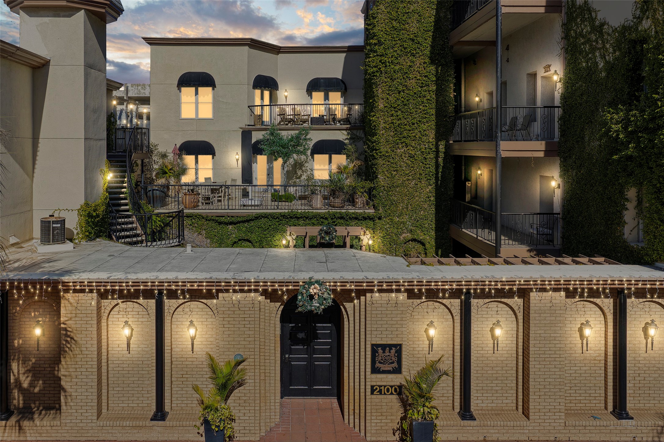 Front entry of the unit leading to the courtyard. Security code is provided to owners.