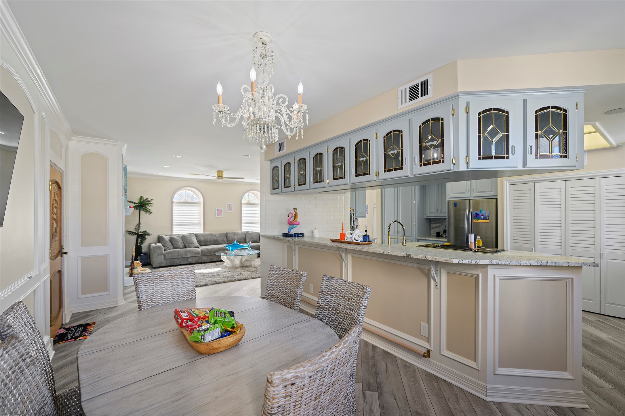 2102 Postoffice Street, Unit 1 Galveston, TX 77550 - Photo 17 of 38 Dining, Living Kitchen. New floors and paint throughout